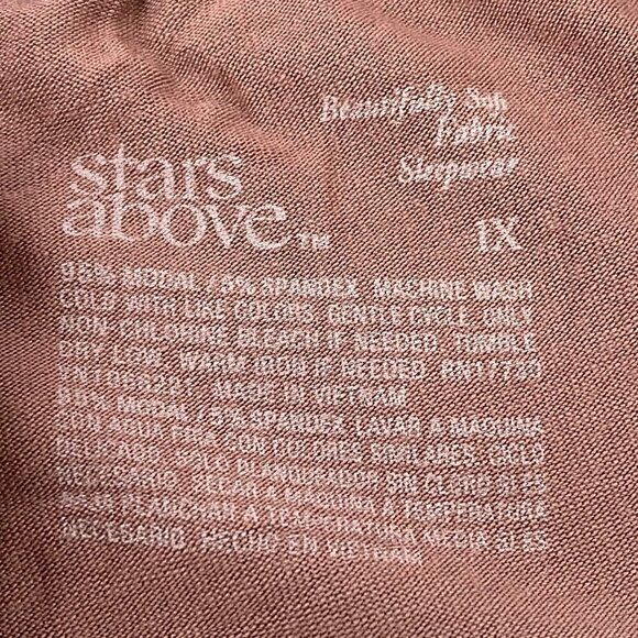 Stars Above Womens Mauve Pink Long Sleeve Top and Pants Pajama Set 1X 2X or 3X - Picture 11 of 11